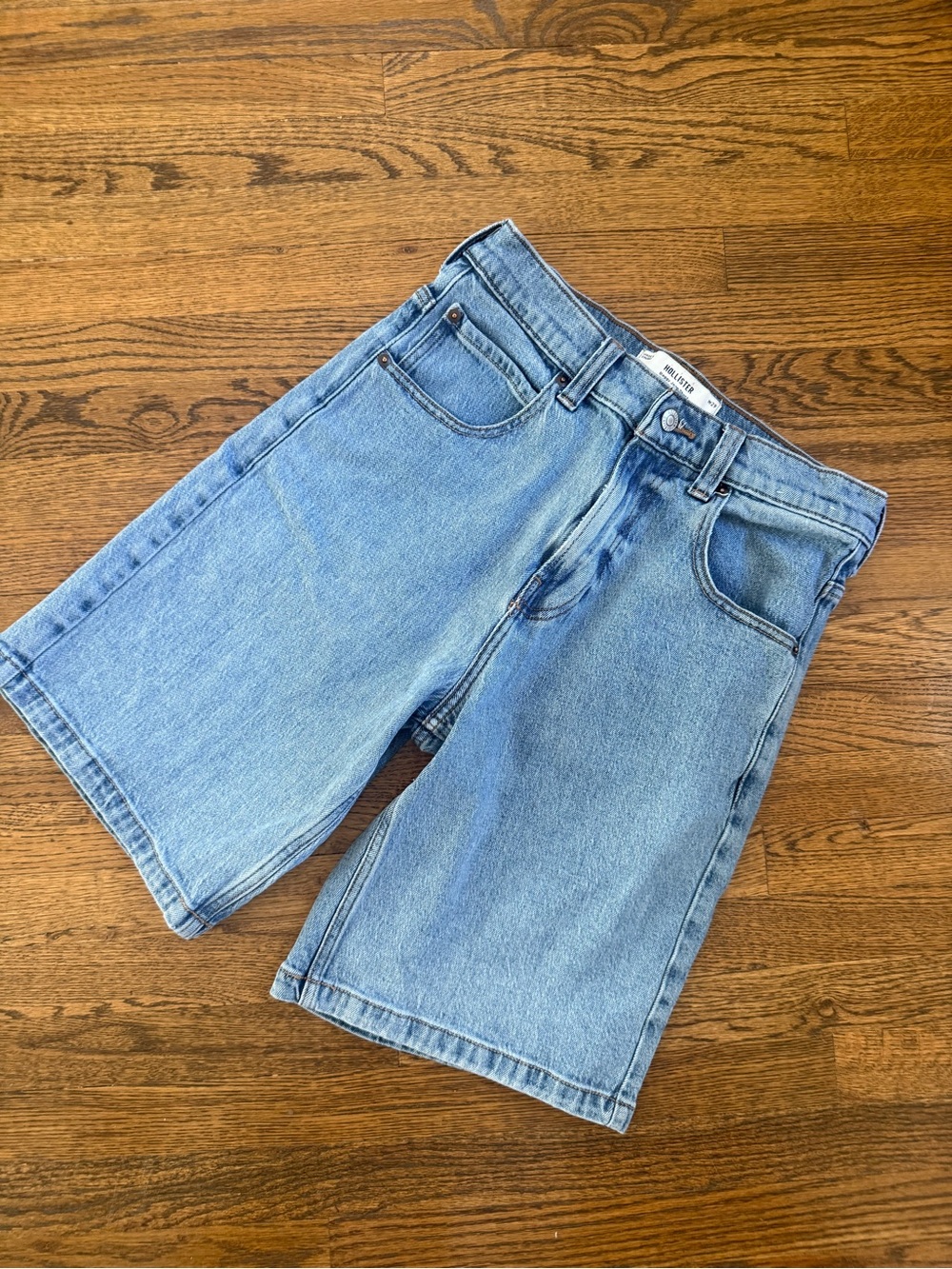Hollister Light Blue High-Rise Denim Shorts